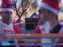 Ribuan Sinterklas lomba lari di Madrid