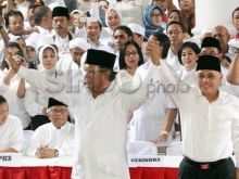 Massa Prabowo-Hatta Demo di Bundaran HI, Lalin Tersendat