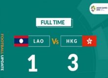 Hong Kong Libas Laos di Laga Pembuka Cabang Sepak Bola AG 2018
