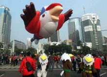 Maskot Asian Para Games 2018 Diarak di Jakarta