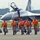Jelang HUT TNI AU, Sukhoi bermanuver di udara
