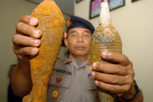 Mortir aktif sisa Perang Dunia II ditemukan