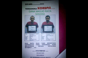 Dua tahanan korupsi dana masjid raya kabur