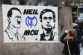 Poster Hitler dan Mourinho di Bernabeu