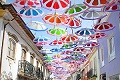 Ratusan payung pelangi mengambang di udara Portugal