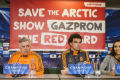Banner Greenpeace ganggu konferensi pers Real Madrid