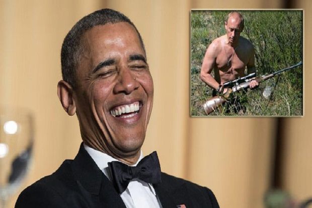Obama mengolok-olok aksi telanjang dada Putin