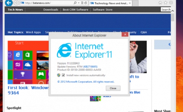 Internet Explorer 11 hanya untuk OS
