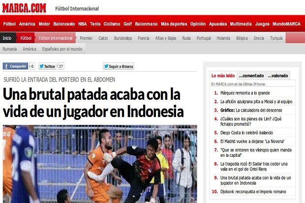 Media Spanyol Beritakan Kematian Striker Persiraja