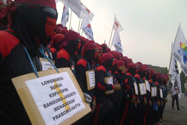 Dukung Prabowo-Hatta, Buruh Long March Bandung-Jakarta