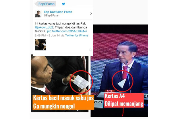 Kontroversi Kertas di Balik Jas Hitam Jokowi