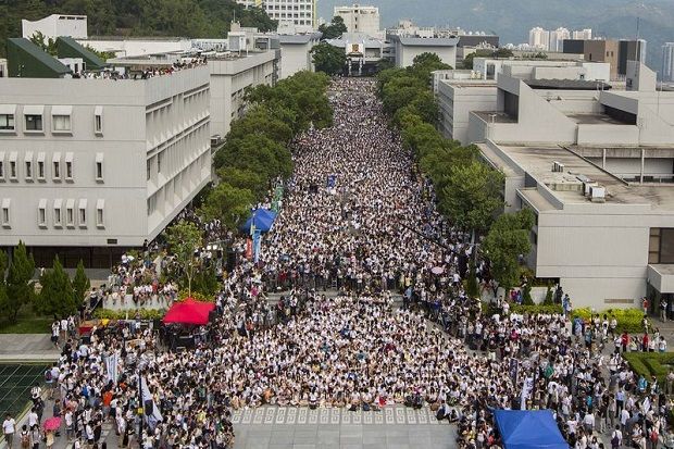 Marah, Ribuan Mahasiswa Hong Kong Demo Anti-China