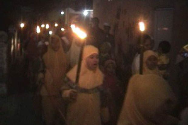 Pawai Obor Warnai Malam Takbiran di Jombang