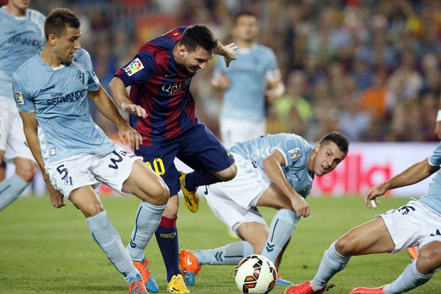 Sumbangan Gol Messi Bantu Barca Atasi Eibar