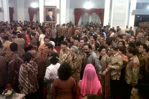Pelantikan Kabinet, Elite Parpol Pendukung Jokowi-JK Hadir kecuali Muhaimin