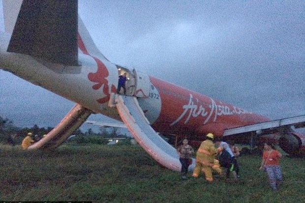 Pesawat AirAsia Tergelincir di Filipina