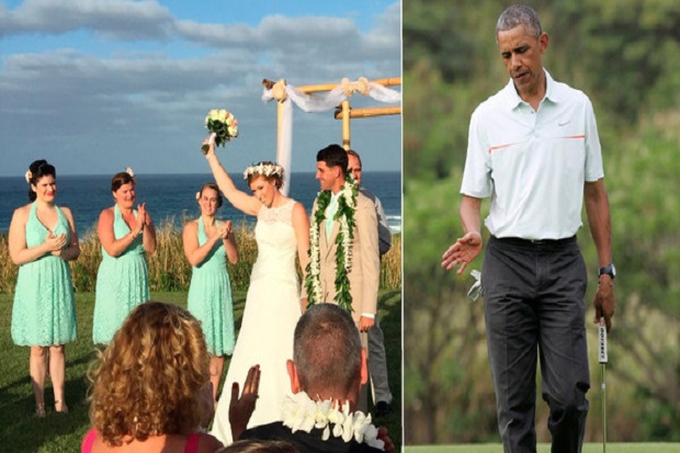 Obama Main Golf, Pernikahan Pasangan AS Tergusur