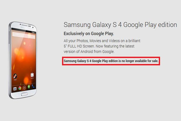 Penjualan Galaxy S4 Google Play Dihentikan