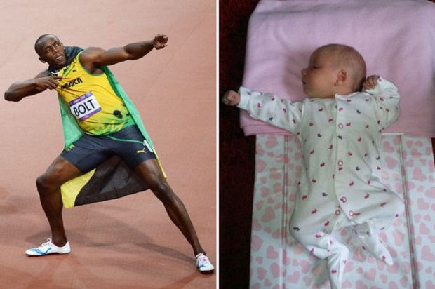 Gaya Superhero Usain Bolt Ditiru Bayi