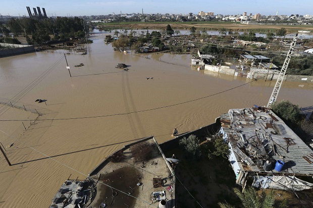 Israel Buka Pintu Air, Ratusan Rumah di Gaza Kebanjiran