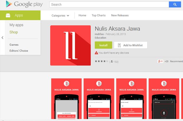 Menarik, Ada Aplikasi Nulis Aksara Jawa