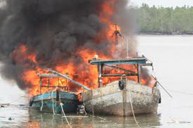 Polda Kaltim Ledakan 2 Kapal Nelayan Malaysia