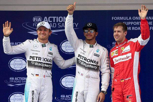 Hamilton Ngeri Dikeroyok Vettel dan Rosberg