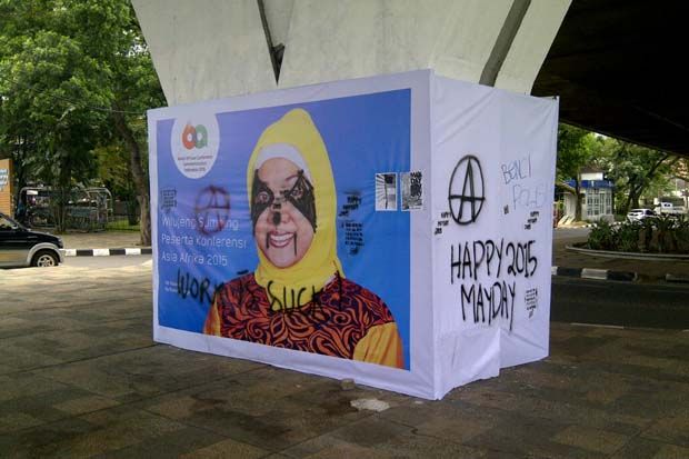 Aksi Vandalisme saat May Day Rusak Peninggalan KAA di Cikapayang