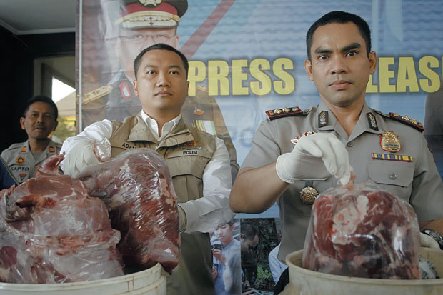 Polisi Tangkap Penjual Daging Babi Hutan