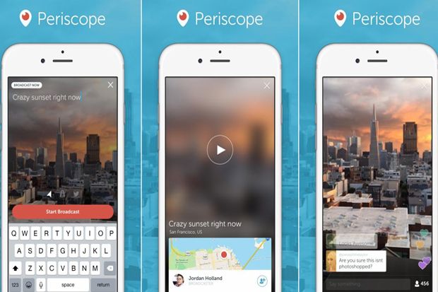 Periscope Jadi Aplikasi Pilihan Artis dan Tokoh Dunia