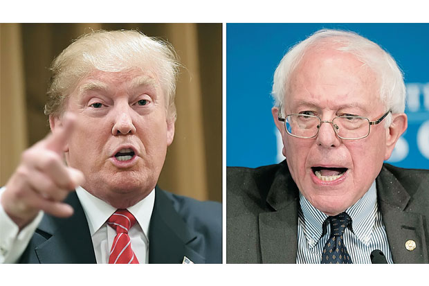 Sanders dan Trump Unggul