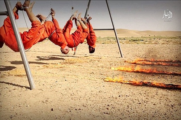Sadis, ISIS Gantung dan Bakar 4 Sandera Mereka