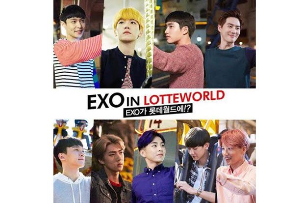 EXO Tunjukkan Sensasi Nikmati Taman Hiburan Lotte World