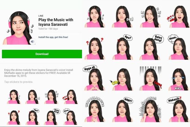 MixRadio Menghadirkan Sticker Isyana Sarasvati di LINE Messenger