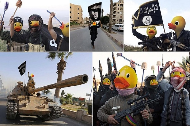 Ketika Gambar Kepala Militan ISIS Jadi Bebek Karet