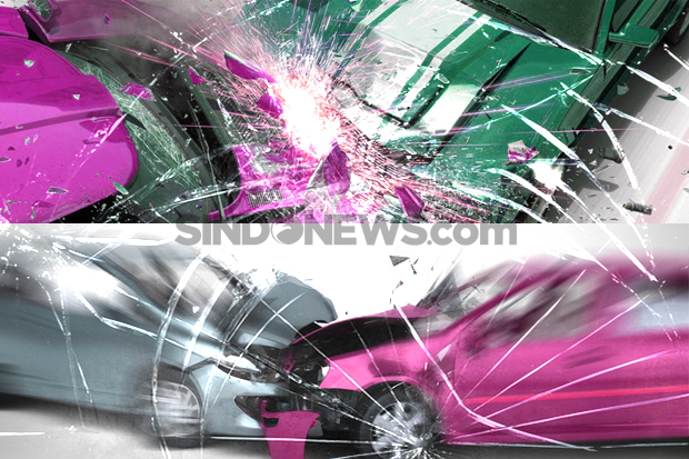 Mobil Rombongan Kongres HMI Tabrakan, Enam Orang Terluka
