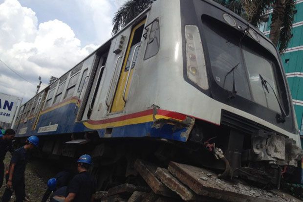 KA di Medan Tabrak Pembatas, Ini Penampakannya