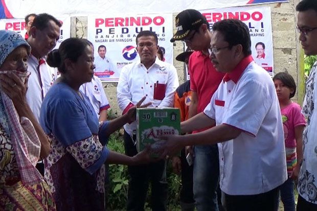 Partai Perindo Bantu Korban Banjir Bandang Pasaman
