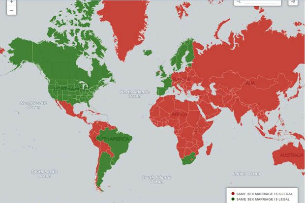 Daftar Negara yang Melegalkan Pernikahan Sejenis dan LGBT