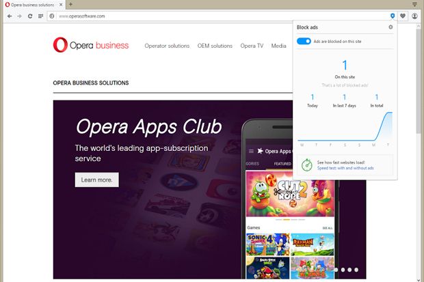 Browser Opera Dilengkapi Piranti Pemblokir Iklan Online