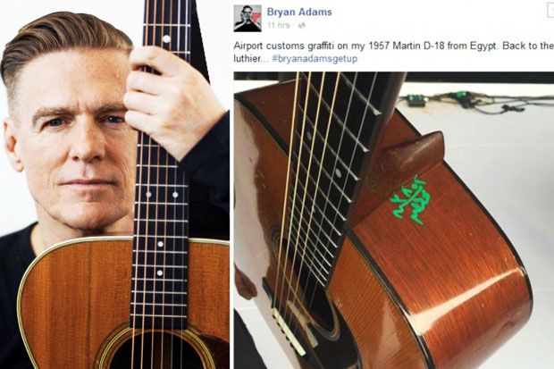 Bryan Adams Marah-marah, Gitar Bersejarahnya Ditulisi Bahasa Arab