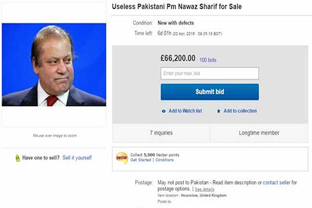 Sama Seperti Cameron, PM Pakistan Juga Dijual di eBay