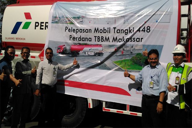Pertamina Luncurkan Mobil Tangki 4-4-8 di Makassar
