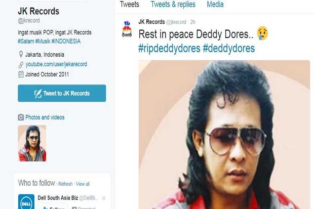Deddy Dores Meninggal Dunia, #RIPDeddyDores Jadi Trending Topic