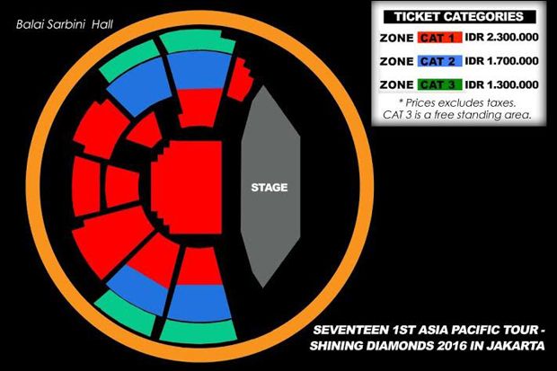 Daftar Harga Tiket Konser Seventeen di Jakarta