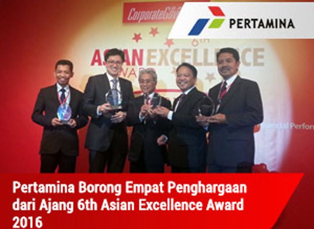 Pertamina Borong Empat Penghargaan Asian Excellence Award 2016