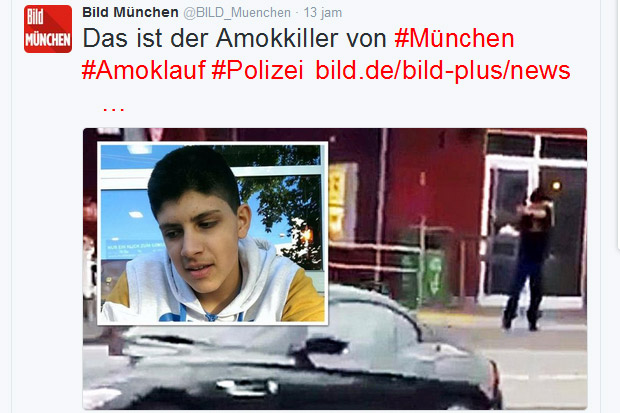 Koran Jerman Rilis Foto Pelaku Penembakan Munich