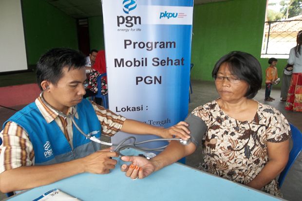 Mobil Sehat PGN-PKPU Periksa Kesehatan Warga Desa Purwosari, Palembang