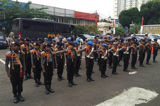 Puluhan Polisi Cilik Unjuk Kebolehan di Markas Korlantas Polri