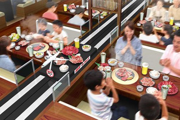 Restoran Yakiniku Unik dengan Conveyor Belt Hadir di Jepang
